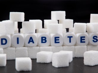 Klontjes suiker met opschrift diabetes